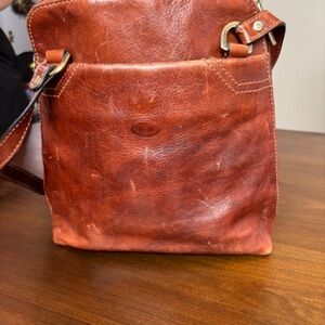 Italian Leather Brown Bag Backpack Distressed
